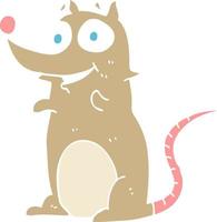 flat color illustration of a cartoon mouse vector