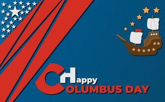 Happy Columbus Day banner with ship nd Copy Space Area to place on content with that theme. vector