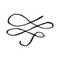 Modern abstract swirl for decor and design. Black simple doodle style element and hand draw vector