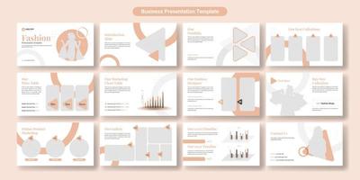 Fashion presentation slides template design. Use for modern presentation background, brochure design, website slider, landing page, annual report, company profile vector