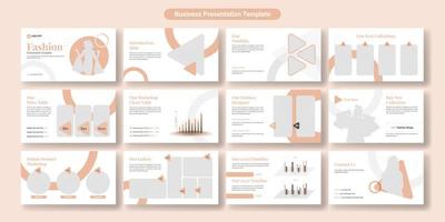 diseño de plantilla de diapositivas de presentación de moda. uso para antecedentes de presentación modernos, diseño de folletos, control deslizante de sitios web, página de inicio, informe anual, perfil de empresa vector