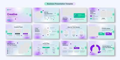 diseño de plantilla de diapositivas de presentación de negocios creativos. uso para antecedentes de presentación modernos, diseño de folletos, control deslizante de sitios web, página de inicio, informe anual, perfil de empresa vector