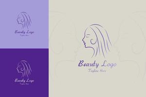 Beauty woman's face logo template vector