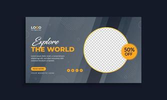 explora la plantilla de banner web mundial vector