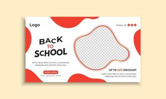 Back to school web banner template vector