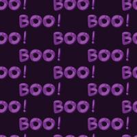 patrones sin fisuras con texto brillante boo para halloween vector