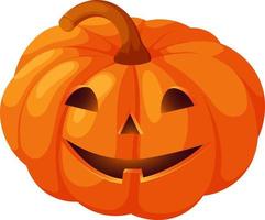 Kind carved pumpkin for Halloween in cartoon style isolated vector