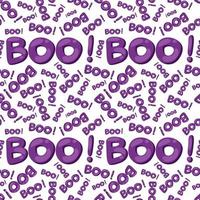 patrones sin fisuras con texto brillante boo para halloween 2 vector