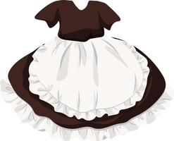 Dress, maid uniform with apron in cartoon vector