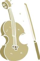 cartoon doodle violin and bow vector