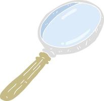 flat color illustration of a cartoon magnifying glass vector