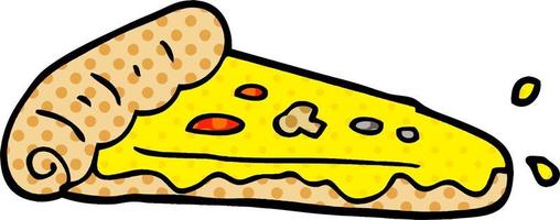 cartoon doodle pizza slice vector