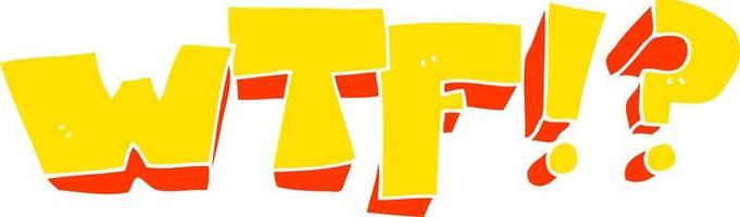 flat color illustration of a cartoon WTF symbol vector