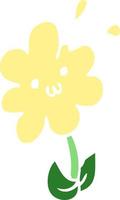 flat color style cartoon flower vector