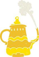 flat color illustration of a cartoon fancy coffee pot vector