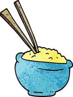 cartoon doodle tasty bowl of rice vector