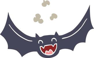 flat color style cartoon bat vector