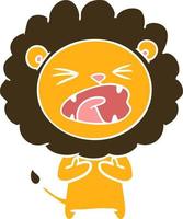 flat color style cartoon lion vector