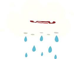 cartoon doodle rain cloud vector