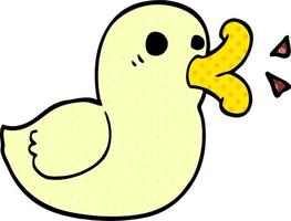 cartoon doodle happy duck vector