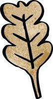 cartoon doodle dry brown leaf vector