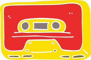 flat color style cartoon old tape cassette vector