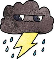 cartoon doodle thunder weather cloud vector