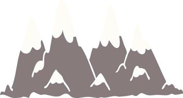 cartoon doodle mountain range vector