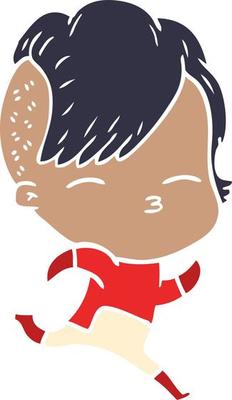 flat color style cartoon girl wearing futuristic clothes