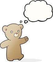 cartoon teddy bear with thought bubble vector