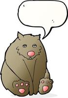 cartoon sad bear with speech bubble vector