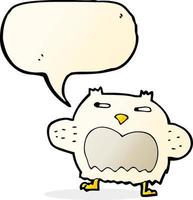 cartoon suspicious owl with speech bubble vector