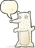 cartoon polar bear with speech bubble vector