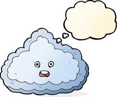 cartoon cloud with thought bubble vector