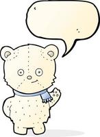 cute cartoon polar bear with speech bubble vector