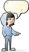 cartoon pointing teenager with speech bubble vector