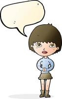 cartoon woman waiting patiently with speech bubble vector