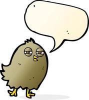 funny cartoon bird with speech bubble vector