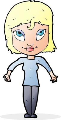cartoon girl shrugging shoulders