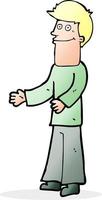 cartoon man shrugging shoulders vector