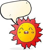 cartoon sun with speech bubble vector