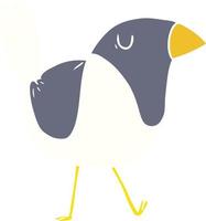 flat color style cartoon bird vector