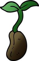 cartoon doodle of a seedling vector