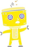 robot de dibujos animados de estilo de color plano vector