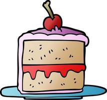 cartoon doodle cake slice vector