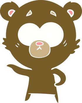 anxious bear flat color style cartoon vector