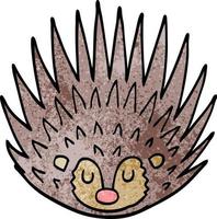 cartoon doodle spiky hedgehog vector