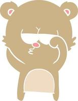 bored bear flat color style cartoon vector