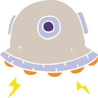 flat color style cartoon UFO vector