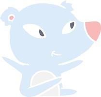 cute flat color style cartoon bear vector